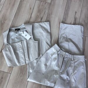 7 For All Mankind Cream Corset and Pants Jumpsuit